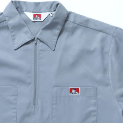 BEN DAVIS HALF ZIP S/S WORK SHIRT L.GRAY