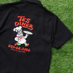 【送料無料】The Endless Summer TES CALIFORNIA PIZZA DINER CREW EMB SHIRT BLACK