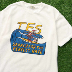 The Endless Summer TES CALIFORNIA COMFORTABLE PILE MALIBU DINER T-SHIRT WHITE