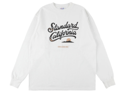 【送料無料】STANDARD CALIFORNIA HEAVYWEIGHT MODERN TWIST SIGNS LOGO2 LONG SLEEVE T-SHIRT WHITE