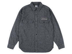 【送料無料】STANDARD CALIFORNIA LOGO PATCH BLACK CHAMBRAY WORK SHIRT VINTAGE WASH NAVY