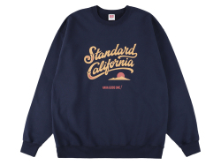 【送料無料】STANDARD CALIFORNIA US COTTON MODERN TWIST SIGNS LOGO2 SWEAT NAVY