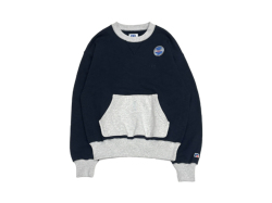 【送料無料】RUSSELL ATHLETIC Pro Cotton Slub Loopback Terry Brushed Two Tone Sweat Navy