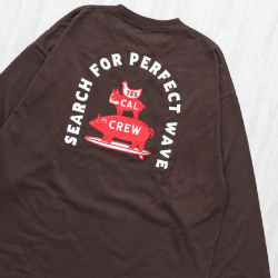 【送料無料】The Endless Summer TES CALIFORNIA BREMEN BUHI EMB LONG SLEEVE BIG T-SHIRT BROWN