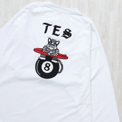【送料無料】The Endless Summer TES CALIFORNIA EIGHT BALL OUTLAWS EMB LONG SLEEVE BIG T-SHIRT WHITE