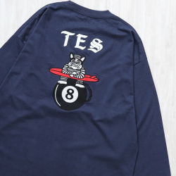 【送料無料】The Endless Summer TES CALIFORNIA EIGHT BALL OUTLAWS EMB LONG SLEEVE BIG T-SHIRT NAVY