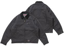 【送料無料】BEN DAVIS ZIP FRONT TRUCKER JACKET BLACK