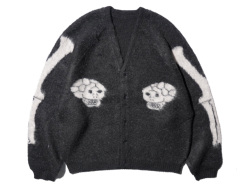 【送料無料】THRIFTY LOOK RAGLAN JACQUARD CARDIGAN SKULL
