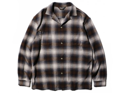 【送料無料】TOWNCRAFT 60's LOOP COLLAR NEL OMBRE SHIRTS BROWN