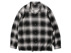 【送料無料】TOWNCRAFT 60's LOOP COLLAR NEL OMBRE SHIRTS BLACK