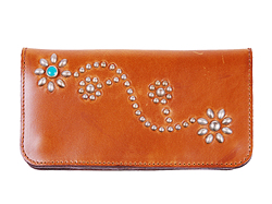 【送料無料】HTC × STANDARD CALIFORNIA LONG WALLET #125 FLOWER TURQUOISE LIGHT BROWN
