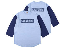 【送料無料】STANDARD CALIFORNIA 88/12 BOX LOGO BASEBALL T-SHIRT BLUE