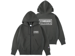 【送料無料】CHAMPION FOR STANDARD CALIFORNIA EXCLUSIVE ZIP HOOD SWEAT CHARCOAL
