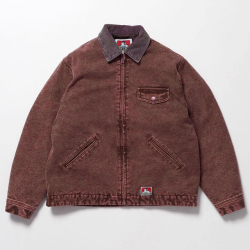 【送料無料】BEN DAVIS ZIP FRONT TRUCKER JACKET BROWN