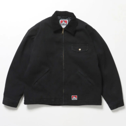【送料無料】BEN DAVIS ZIP FRONT TRUCKER JACKET BLACK