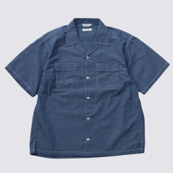 【送料無料】FIDELITY LINEN BLEND CHAMBRAY SHIRT NAVY