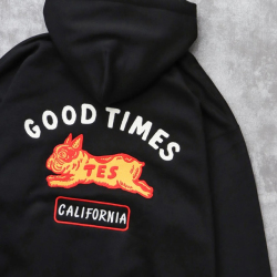 【送料無料】The Endless Summer TES CALIFORNIA GOOD TIMES EMB BIG SWEAT ZIP PARKA BLACK