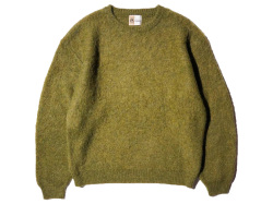 【送料無料】TOWNCRAFT MOHAIR SHAGGY CREW SWEATER OLIVE