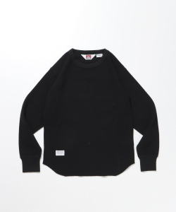 BEN DAVIS WAFFLE L/S CREW BLACK