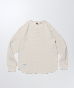 BEN DAVIS WAFFLE L/S CREW OFF WHITE