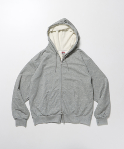 BEN DAVIS THERMAL LINED ZIP HOODIE MIX GRAY