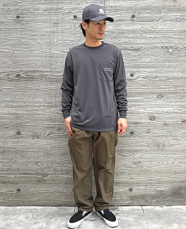 スタンダードカリフォルニア ロンT　完売品 Standard California Tech Dry Active Logo Pocket Long Sleeve
