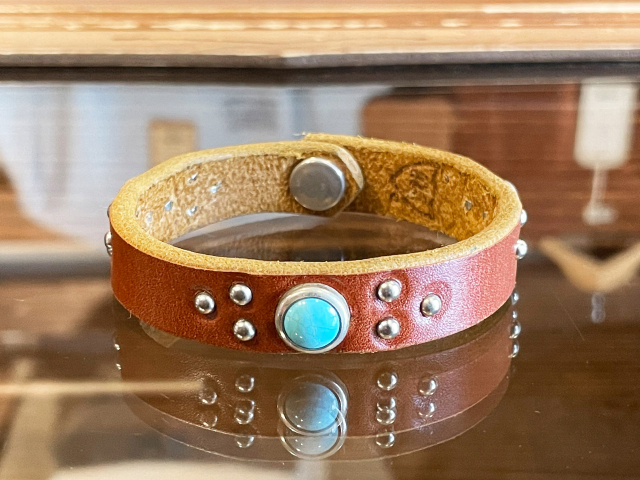 送料無料】通販 札幌 HTC Bracelet #B Turquoise レザーブレスレット 