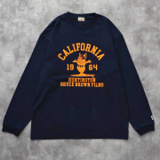 【送料無料】The Endless Summer TES CALIFORNIA COLLEGE FLOCK PT LONG SLEEVE T-SHIRT NAVY