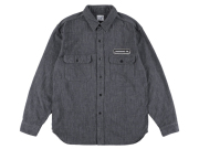 【送料無料】STANDARD CALIFORNIA LOGO PATCH BLACK CHAMBRAY WORK SHIRT VINTAGE WASH NAVY
