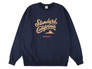 【送料無料】STANDARD CALIFORNIA US COTTON MODERN TWIST SIGNS LOGO2 SWEAT NAVY