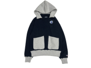 【送料無料】RUSSELL ATHLETIC Pro Cotton Slub Loopback Terry Brushed Two Tone Sweat Hoodie Navy