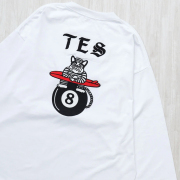 【送料無料】The Endless Summer TES CALIFORNIA EIGHT BALL OUTLAWS EMB LONG SLEEVE BIG T-SHIRT WHITE