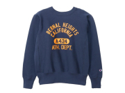 【送料無料】Champion REVERSE WEAVE PRINT CREW NECK SWEATSHIRT 70's 11.5oz MODEL D.NAVY