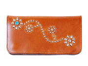 【送料無料】HTC × STANDARD CALIFORNIA LONG WALLET #125 FLOWER TURQUOISE LIGHT BROWN