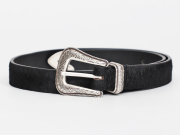 【送料無料】Wrangler HIAR ON HIDE WESTERN BELT BLACK