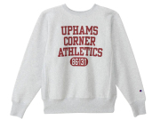 【送料無料】Champion REVERSE WEAVE PRINT CREW NECK SWEAT 70's 11.5oz MODEL GRAY