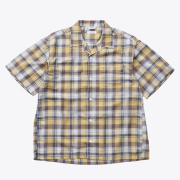 【送料無料】FIDELITY FADE PLAID OPEN COLLER SHIRT YELLOW