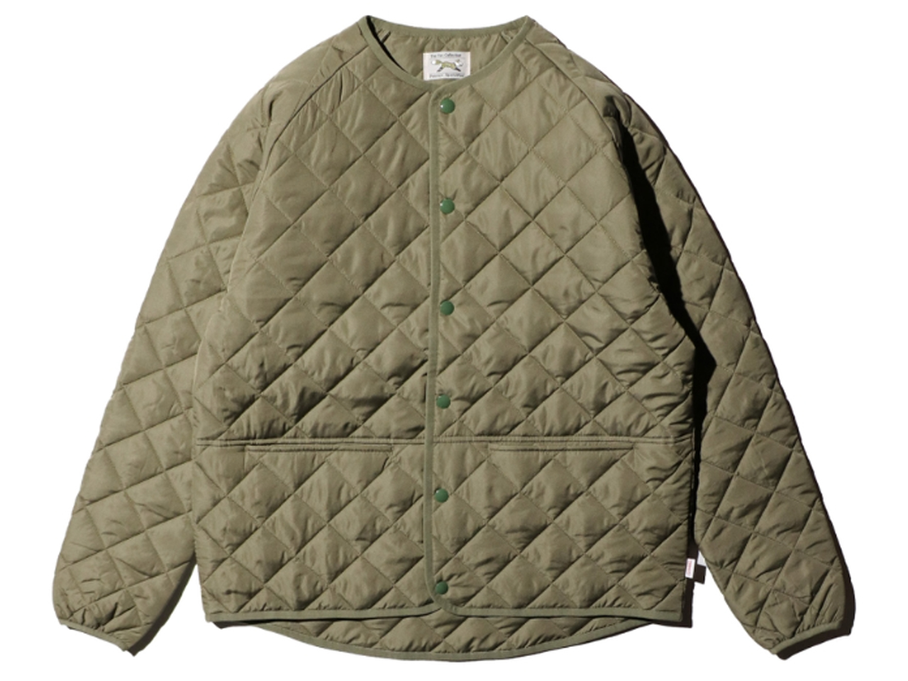 【送料無料】PENNEY'S STANDARD QUILT CREW CARDIGAN OLIVE