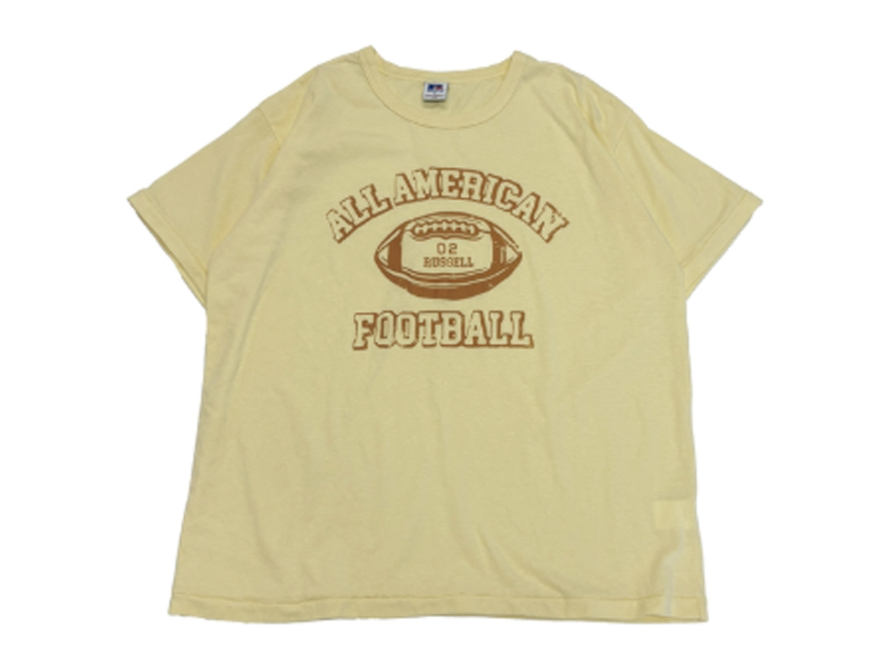 RUSSELL ATHLETIC Tri-Blend Jersey Football T-shirt Yellow 「メール便OK」