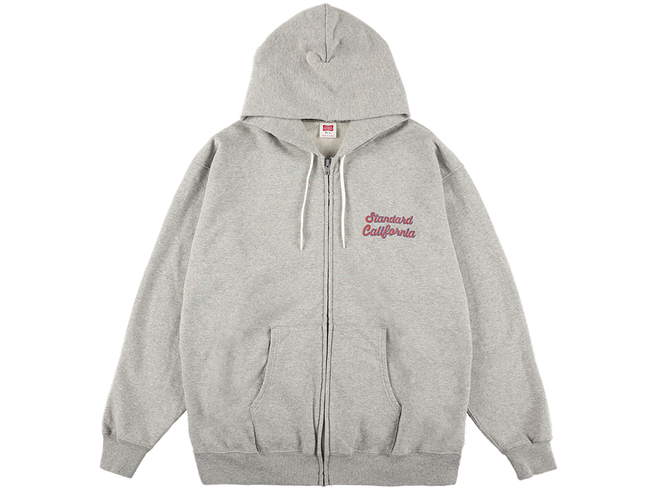 【送料無料】STANDARD CALIFORNIA US COTTON SCRIPT LOGO ZIP HOOD SWEAT GRAY
