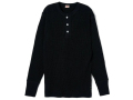 【送料無料】Healthknit SUPER HEAVY WAFFLE HENLEY NECK L/S #990 BLACK