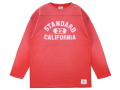 【送料無料】STANDARD CALIFORNIA HEAVYWEIGHT FOOTBALL LONG SLEEVE T-SHIRT VINTAGE WASH RED