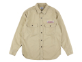 【送料無料】STANDARD CALIFORNIA LOGO PATCH WORK SHIRT VINTAGE WASH BEIGE