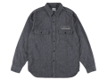 【送料無料】STANDARD CALIFORNIA LOGO PATCH BLACK CHAMBRAY WORK SHIRT VINTAGE WASH NAVY