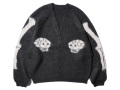 【送料無料】THRIFTY LOOK RAGLAN JACQUARD CARDIGAN SKULL