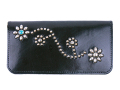 【送料無料】HTC × STANDARD CALIFORNIA LONG WALLET #125 FLOWER TURQUOISE BLACK