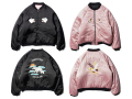 【送料無料】THRIFTY LOOK SUNDERSTORM SOUVENIR PADDED BLOUSON SATIN BLACK/PINK