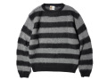 【送料無料】TOWNCRAFT MOHAIR SHAGGY BORDER CREW SWEATER GRAY