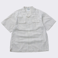 【送料無料】FIDELITY VINTAGE STRIPE OPEN COLLER SHIRT IVORY