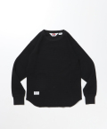 BEN DAVIS WAFFLE L/S CREW BLACK